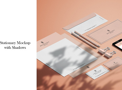 Stationary Mockup with Shadow #1 app branding design graphic design illustration logo typography ui ux vector