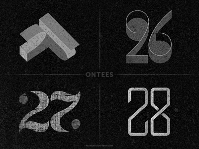 Numbers 25 to 28 on tees 25 26 27 28 number on t shirt t shirts tee tees typography