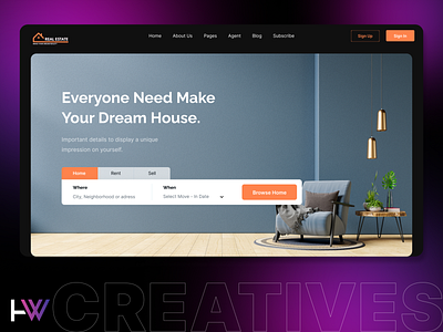 Real Estate Landing Page UI Web Design