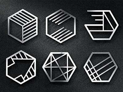 Metalic Hexagonal Logos geometrical hexagonal logos metalic