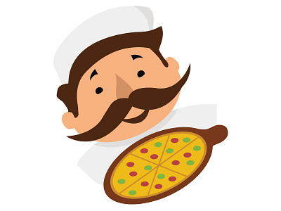 Cheff Pizza Man Illustration