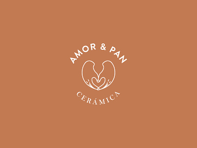 AMOR & PAN. Pottery brand design branding handcrafted hands logo logo design love pottery