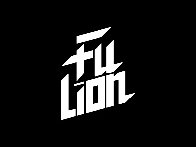 FU LION brand design branding dragon font japanese logo logo design oriental typography vector