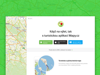 Mapy.cz - Apps android app clean design flat ios maps microsite site tourist ui web