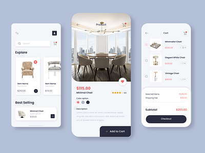 Mock design for E-commerce app