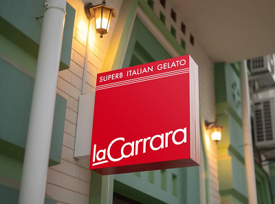 La CARRARA. Italian gelato shop branding design graphic design lettering logo typography