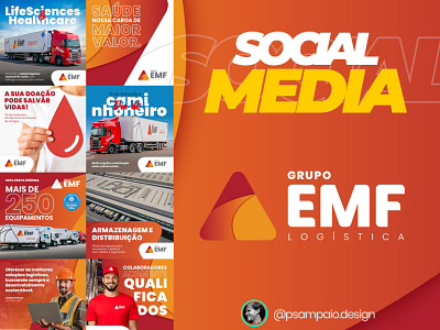 Social Media Design | EMF Logística branding design graphic design illustration logo