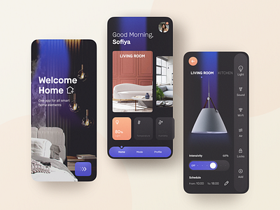 Smart Home / Mobile App 🌚Dark Mode