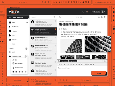 Mail Box [ Concept ] box branding concept dark design graphic design interface mail orange red ui ux web