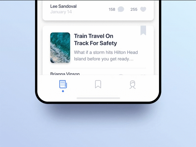 Bottom Bar Navigation interface mobile navigation motion toolbar tab bar ui ux animation