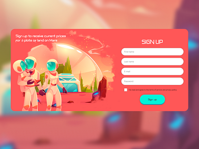 DailyUI 001 Sign Up app dailyui dailyui001 design mars signup space ui