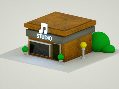 Music house Isometric 3d c4d design illustration