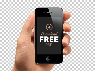 iPhone holding hand. Free PSD