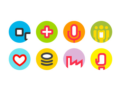 Icons creation economy factory fight health icon infrastructure society ui volunteering