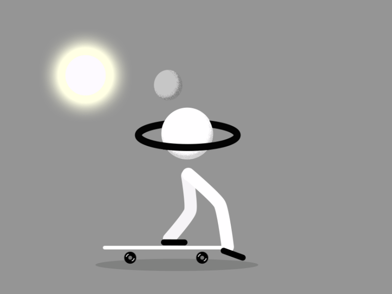 solar system on wheels. 2d after effects animation daily debut design gif motion graphics simple