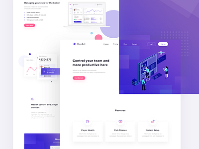 Soccer Landing Page Design app branding character clean dashboard design icon illustration minimal typography ui ux web website