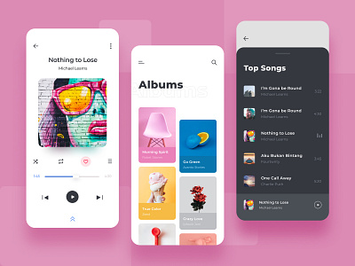 Music Player App app brand branding character clean design icon minimal typography ui ux