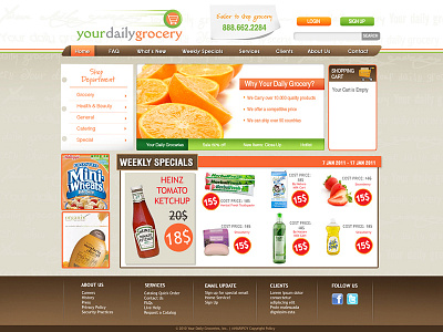 Your Daily Grocery | Web Design design fun graphic grocery layout mockup online web webdesign website