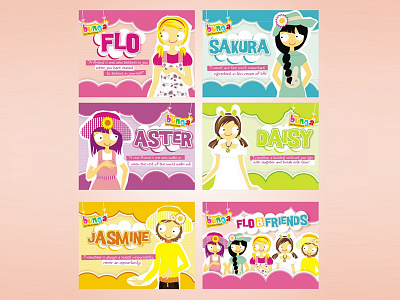Bunga Accesories | Character Design banner branding character design digital girly graphic icon layout print
