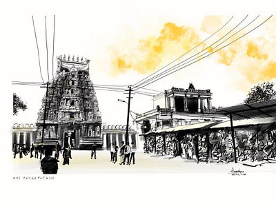 Digital art of ‘sri rangapatna temple’ graphic design
