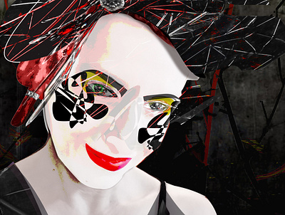 Urban geisha - self portrait illustration portrait