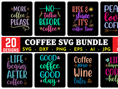 Coffee SVG Bundle coffee svg coffee svg bundle design graphic design illustration svg svg cut files tshirt design typography vector