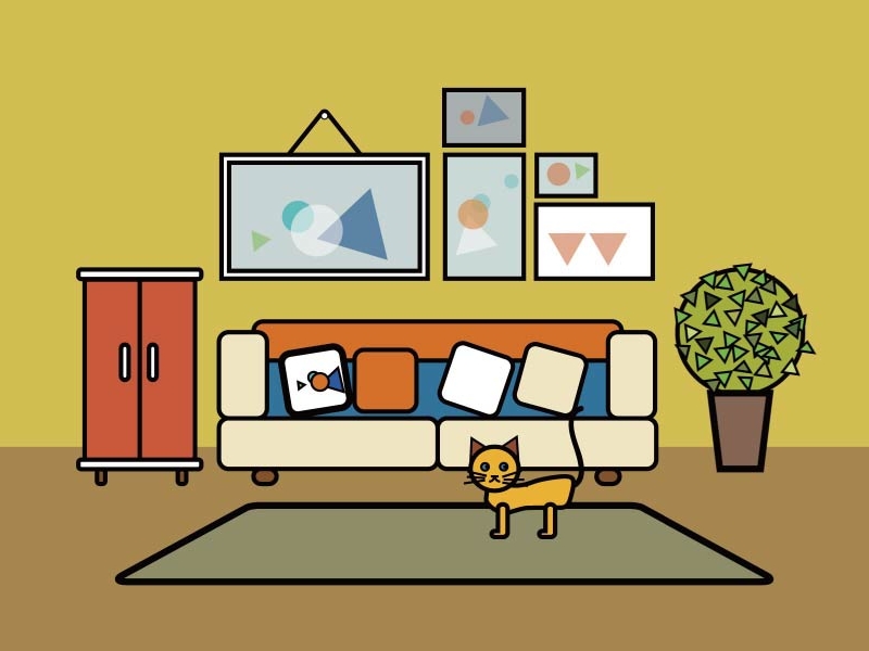 Little illustration - living room by Mandy on Dribbble