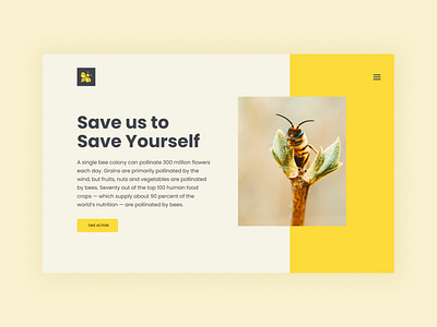 Save Bees Environmental Landing Page design agency typography ui ui design uidesign uiux ux ux design uxdesign vector web web design webdesign website website design