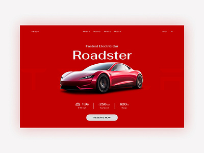 Tesla Roadster Landing Page ui web web design web designer webdesign webdesigner webdesigning webdesigns website website builder website concept website design website designer website designing websites