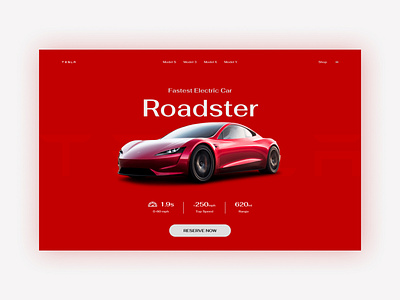 Tesla Roadster Landing Page