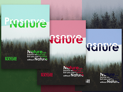 Preserve Nature art blue brand clean design design agency flat green illustration lettering minimal nature photoshop poster poster mockup red save nature type typography vector