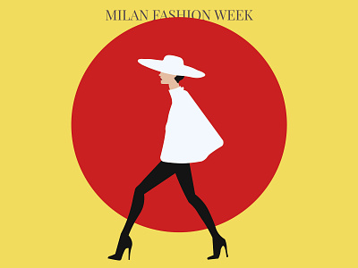 Milan Fashion Week art brand clean design design agency fashion flat identity illustration illustrator milan minimal red typography vector