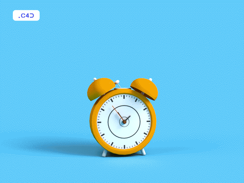 Back in time alarm blue c4d clock color gif motion the