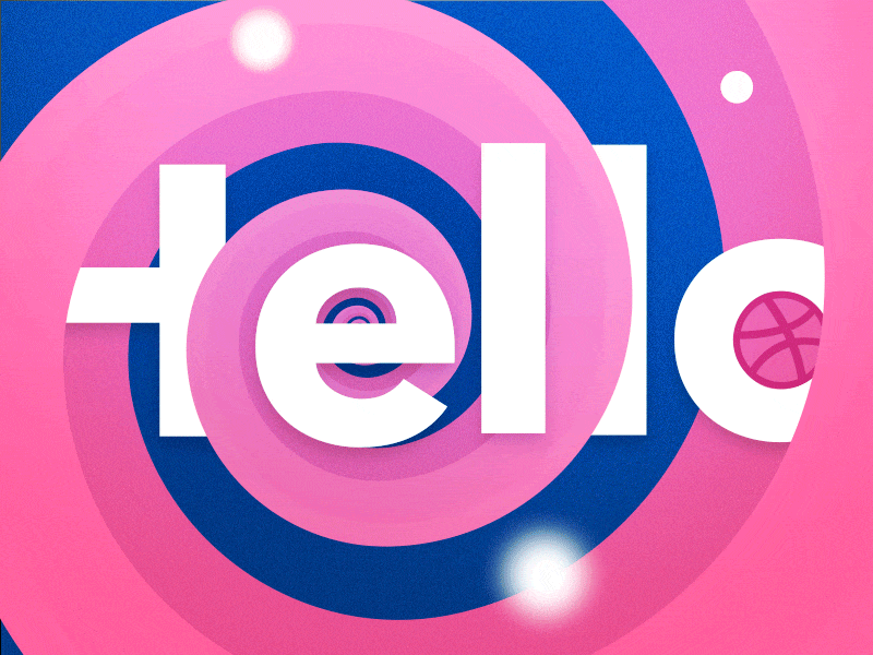 Hello Dribbble Spiral animation dribbble first design gif hello illustration spiral