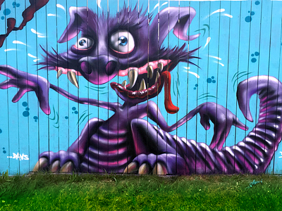 Character freakingout graffiti monster spraycanart