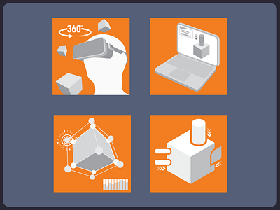 Icons Orange graphics icons illustration