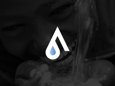 A Q U A a aqua drop logo mark water