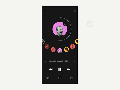 Music App : Interaction app circular dark ui design interaction interaction animation interaction design minimal music music player music player ui ui ux video video animation