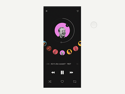 Music App : Interaction app circular dark ui design interaction interaction animation interaction design minimal music music player music player ui ui ux video video animation