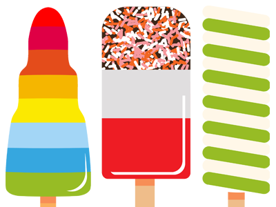 Summer time treats design digital illustration graphic ice cream illustration lollies popsicle