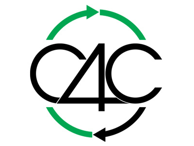 C4C black design green logo recycle