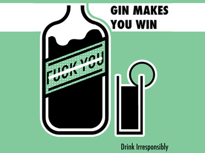 Gin Makes You Win alcohol design digital drink graphic illustration three colour