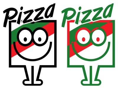 Pizza black design digital illustration green illustration logo pizza red sign white