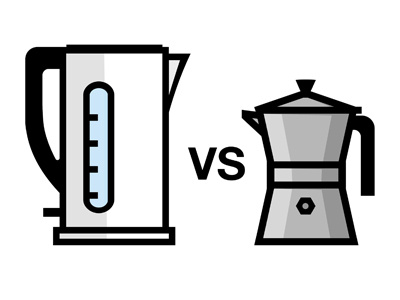 Tea VS Coffee coffee design digital illustration icons illustration kettle percolator tea