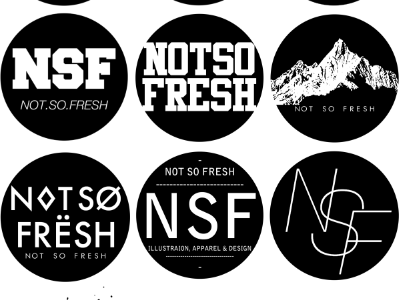 NotSoFresh Sticker Designs branding graphic design illustration one colour stickers