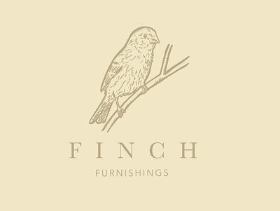 Finch Furnishings bird branch branding business feathers flight furnishing furniture illustration logo logo design nature wings