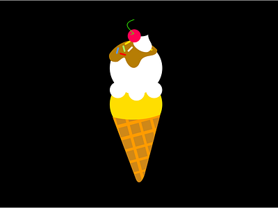 Ice cream cherry chill cone cool cute dessert frozen yogurt ice cream illustration sprinkles summer treat