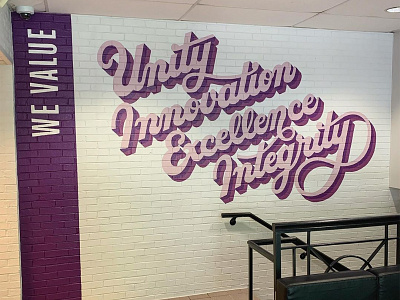 The Arc Employee Entrance Mural hand lettering lettering lettering mural mural script