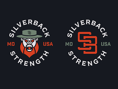 Silverback Strength Logo and Mascot Design badge logo gym logo logo mascot logo