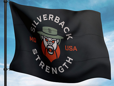 Sliverback Strength Flag branding fitness flag gymlogo illustration logo logodesign mascotdesign
